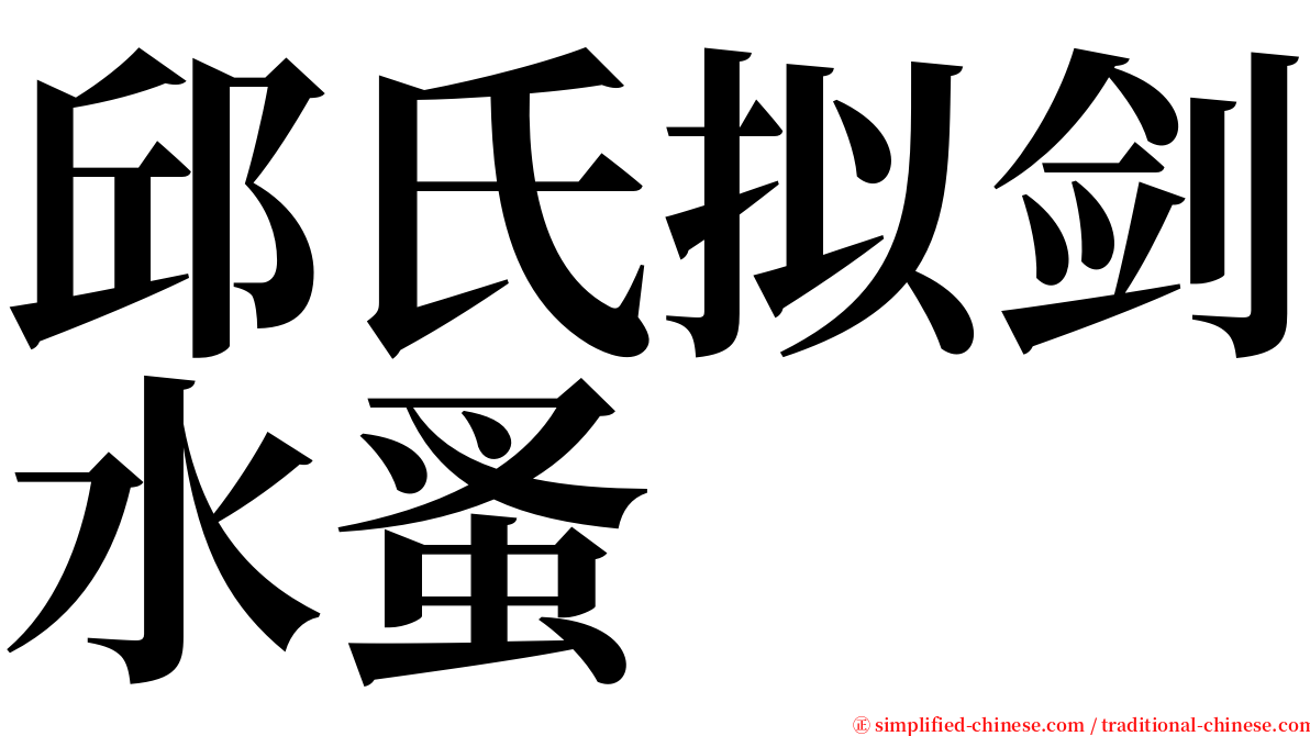 邱氏拟剑水蚤 serif font