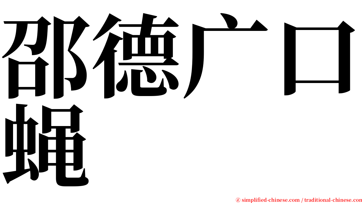 邵德广口蝇 serif font