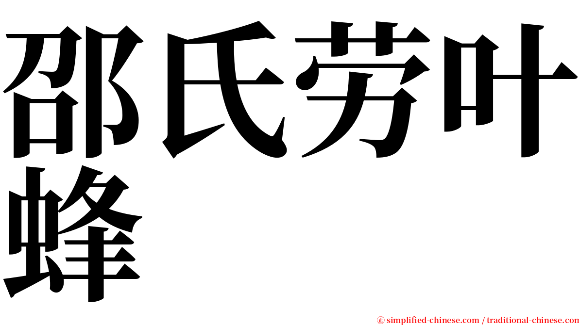 邵氏劳叶蜂 serif font
