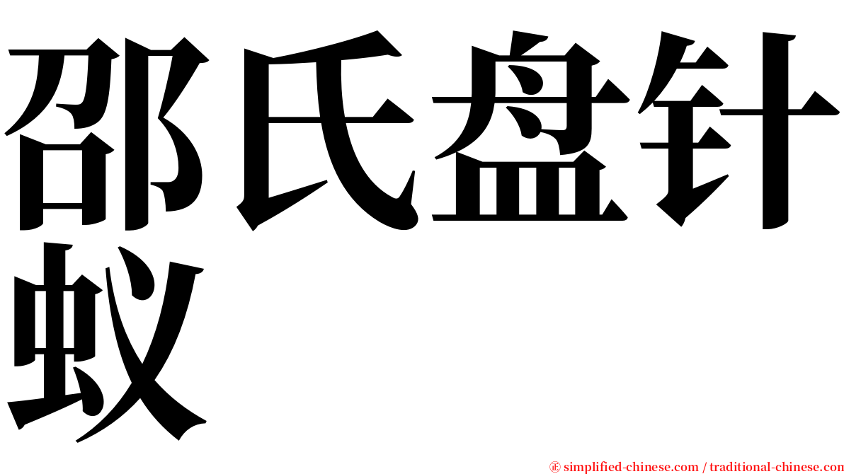 邵氏盘针蚁 serif font