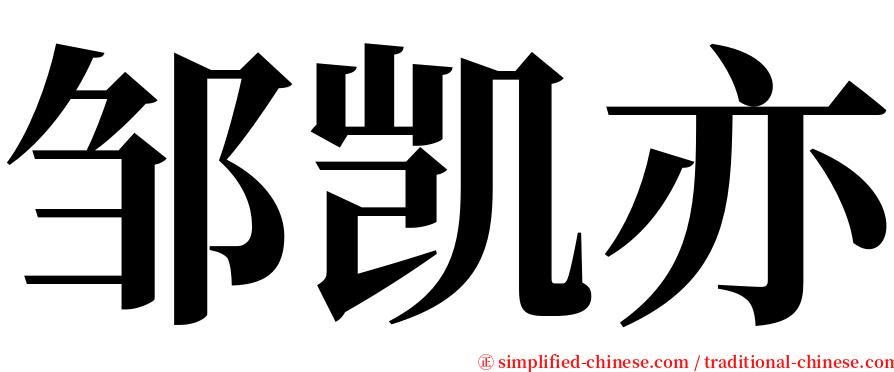 邹凯亦 serif font