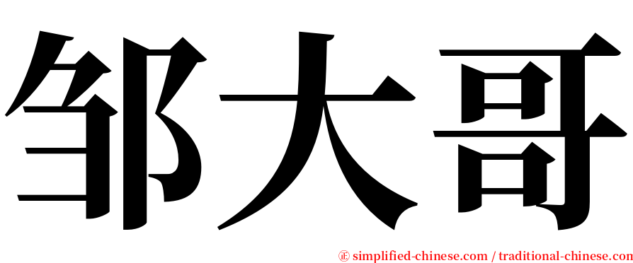 邹大哥 serif font