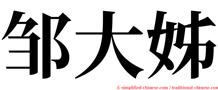 邹大姊 serif font