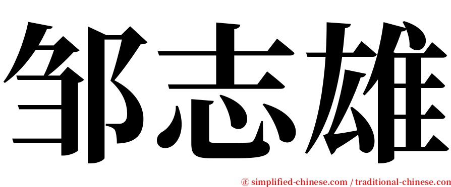 邹志雄 serif font