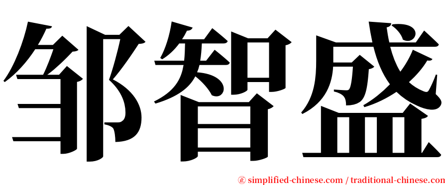 邹智盛 serif font