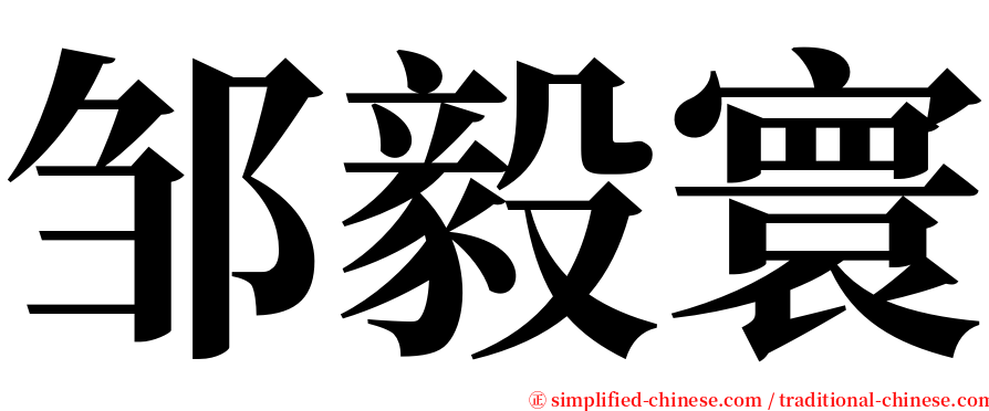 邹毅寰 serif font