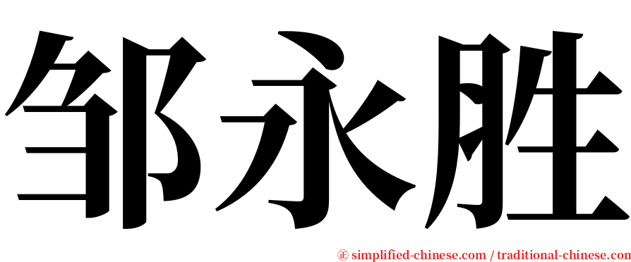 邹永胜 serif font