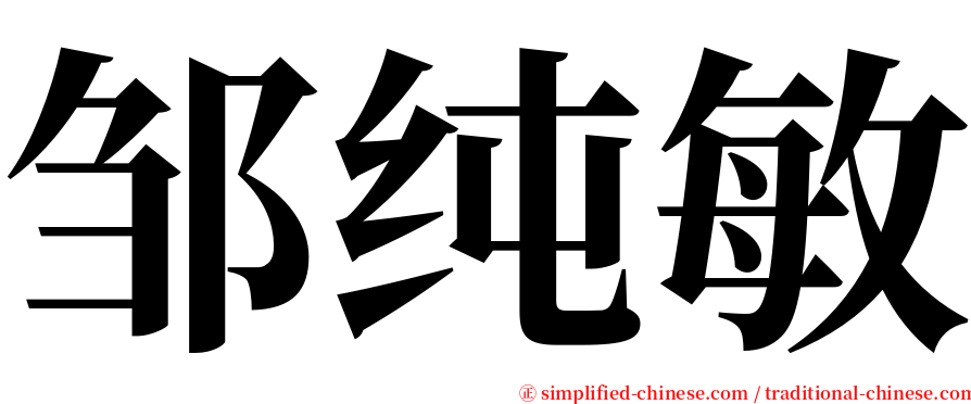 邹纯敏 serif font