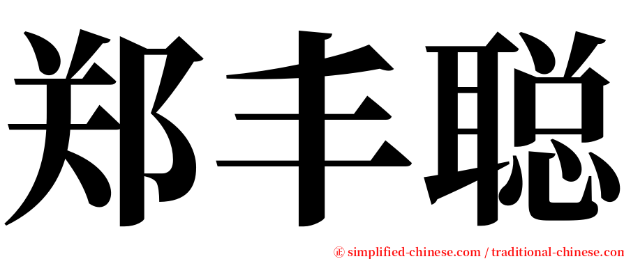 郑丰聪 serif font