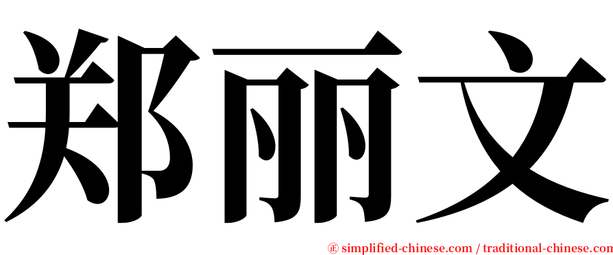 郑丽文 serif font