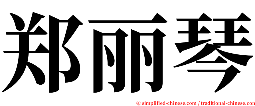 郑丽琴 serif font
