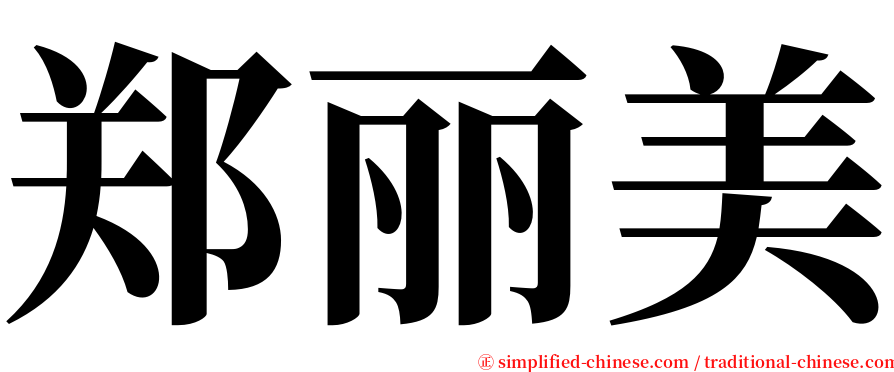 郑丽美 serif font