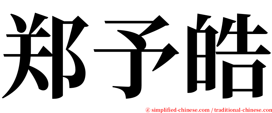 郑予皓 serif font