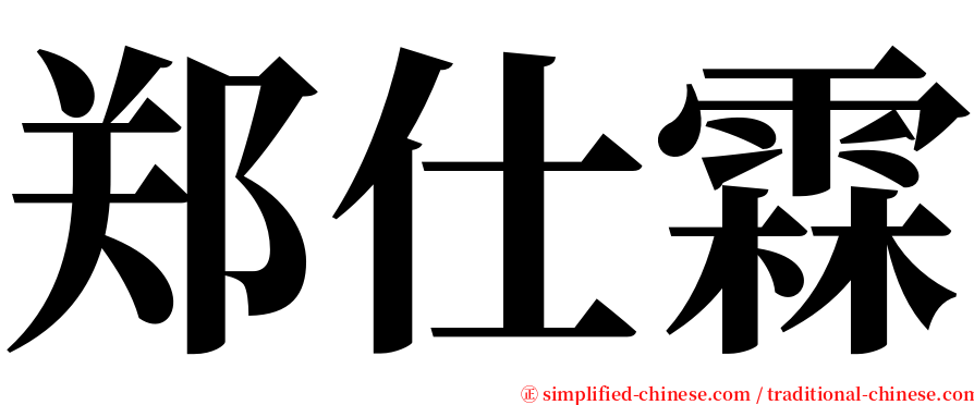 郑仕霖 serif font