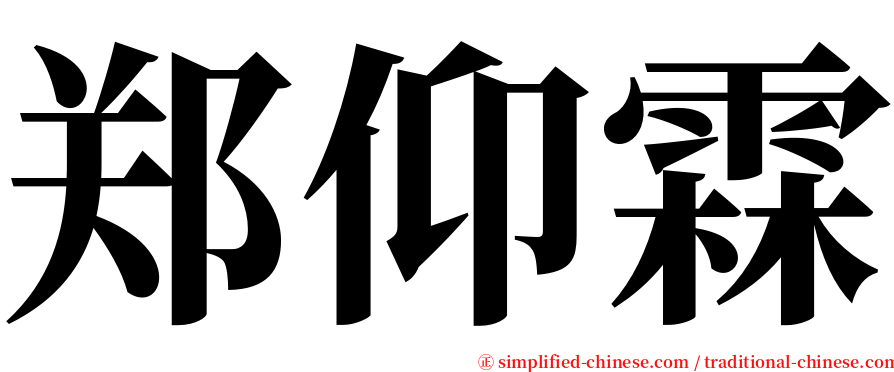 郑仰霖 serif font