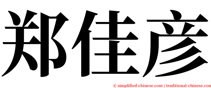 郑佳彦 serif font