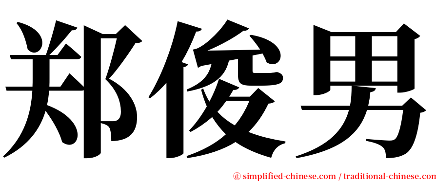 郑俊男 serif font