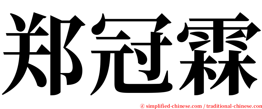 郑冠霖 serif font