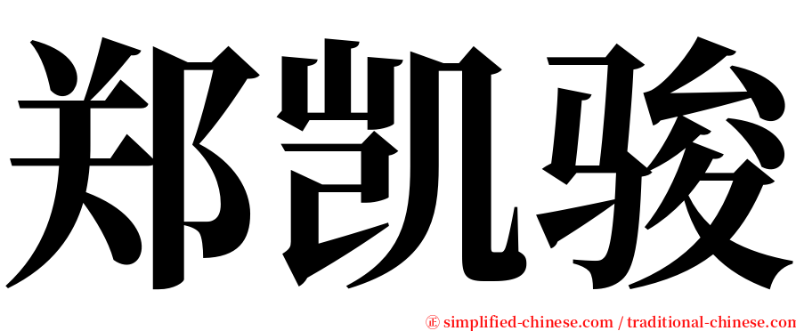 郑凯骏 serif font