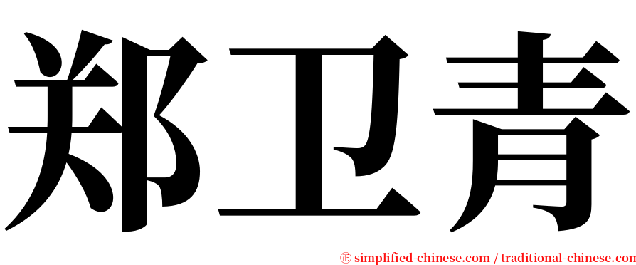 郑卫青 serif font