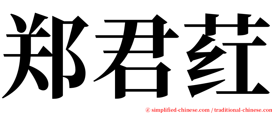 郑君荭 serif font