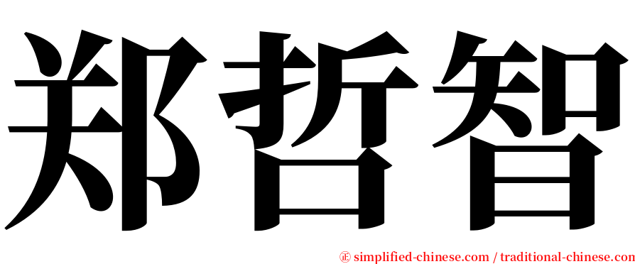 郑哲智 serif font