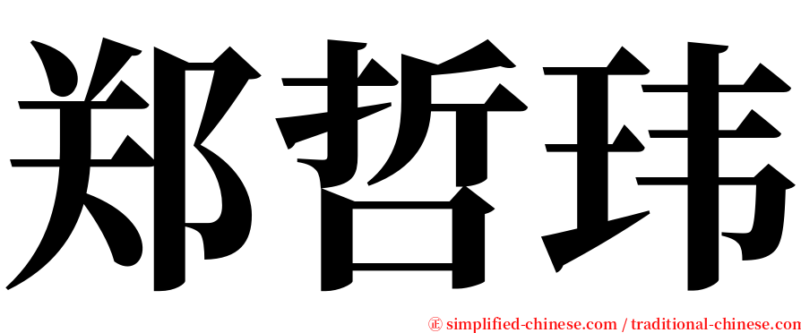 郑哲玮 serif font