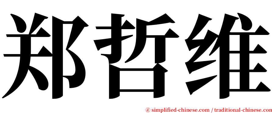 郑哲维 serif font