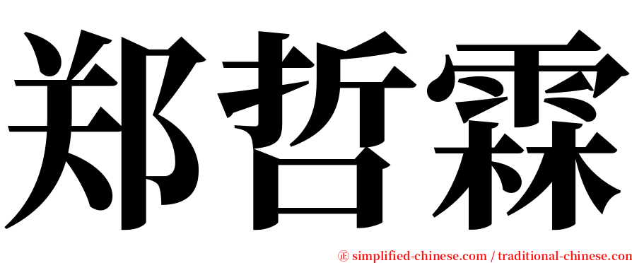 郑哲霖 serif font
