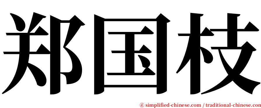 郑国枝 serif font