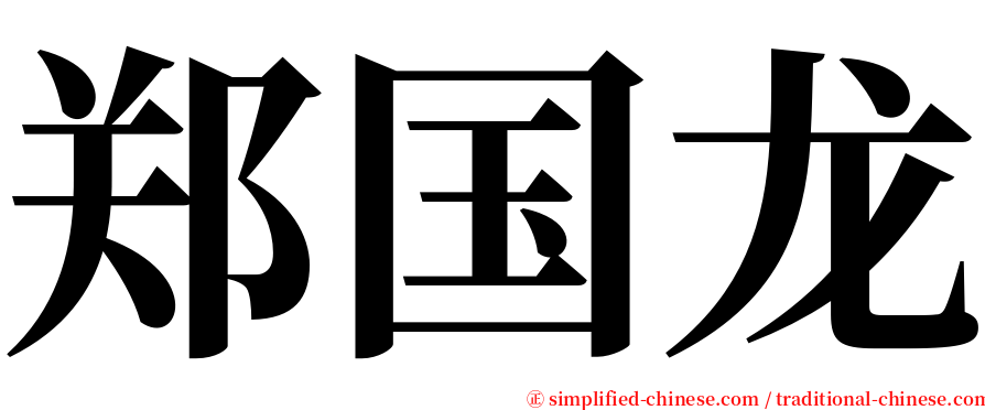 郑国龙 serif font