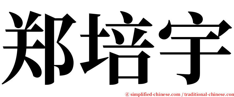 郑培宇 serif font