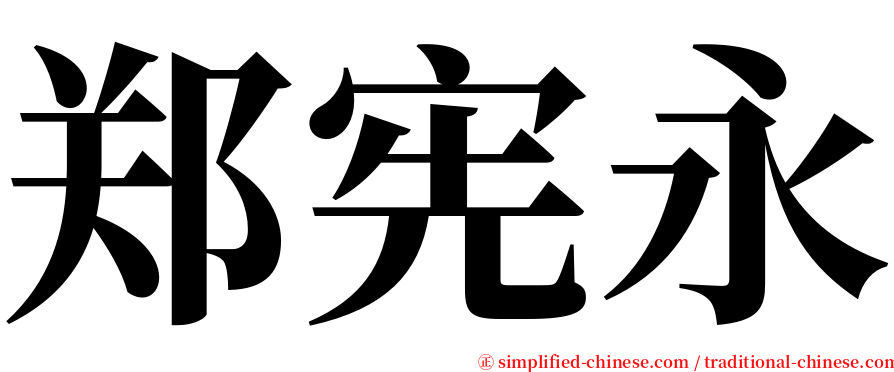 郑宪永 serif font