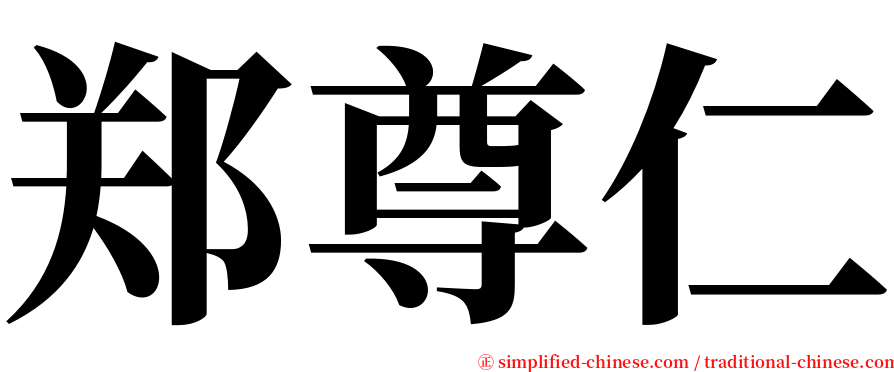 郑尊仁 serif font