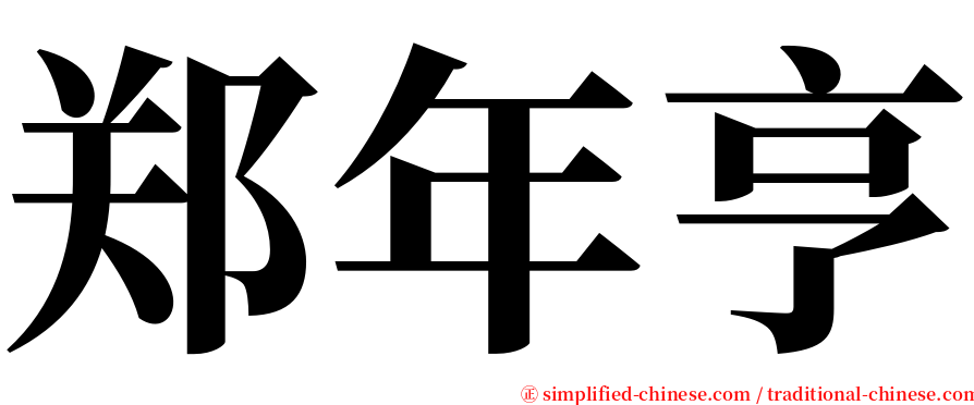 郑年亨 serif font