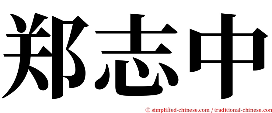 郑志中 serif font