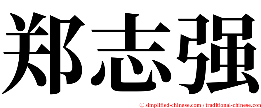 郑志强 serif font