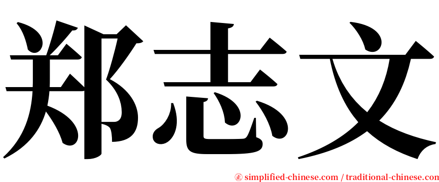 郑志文 serif font