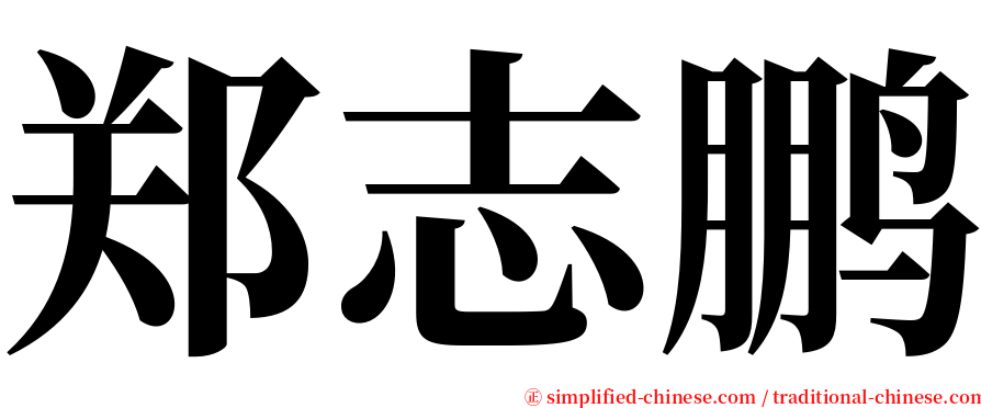 郑志鹏 serif font