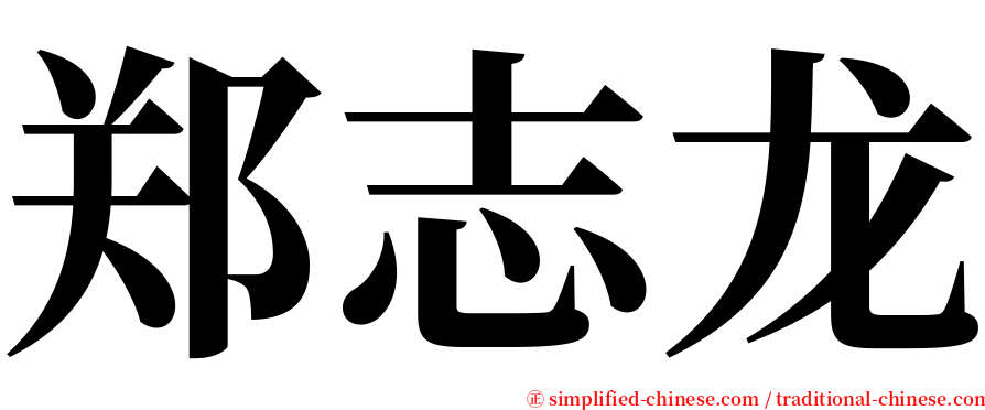 郑志龙 serif font