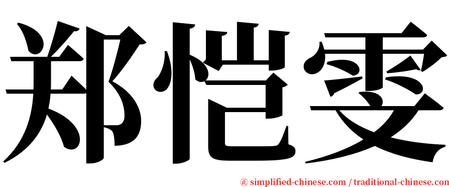 郑恺雯 serif font