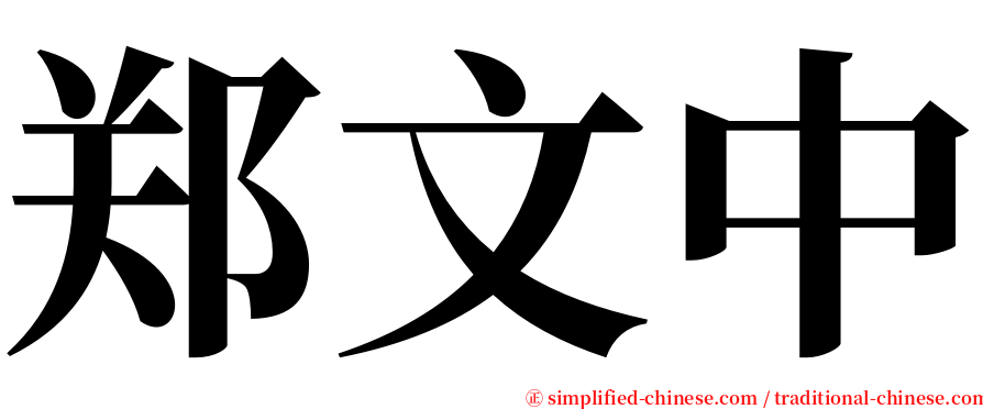 郑文中 serif font