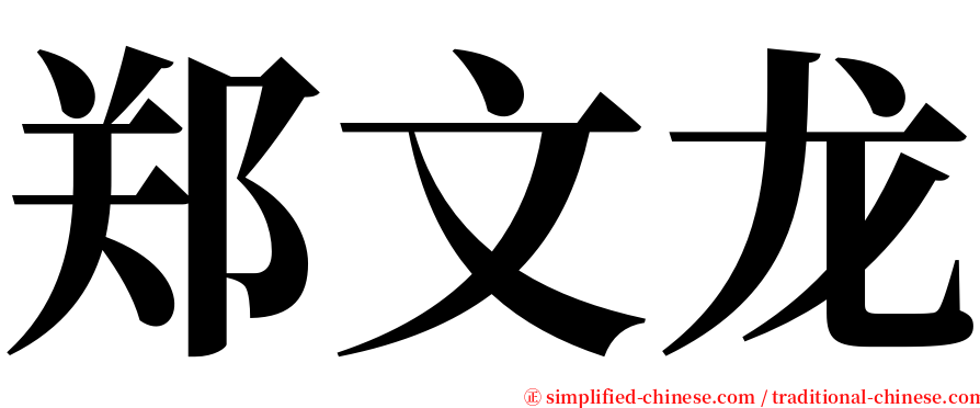 郑文龙 serif font