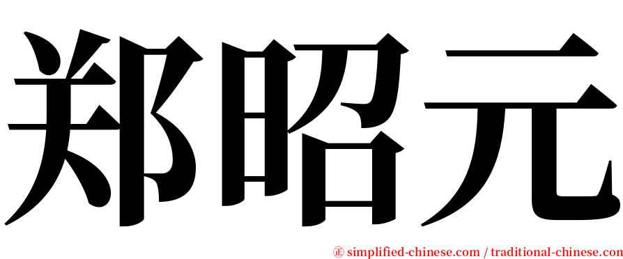 郑昭元 serif font