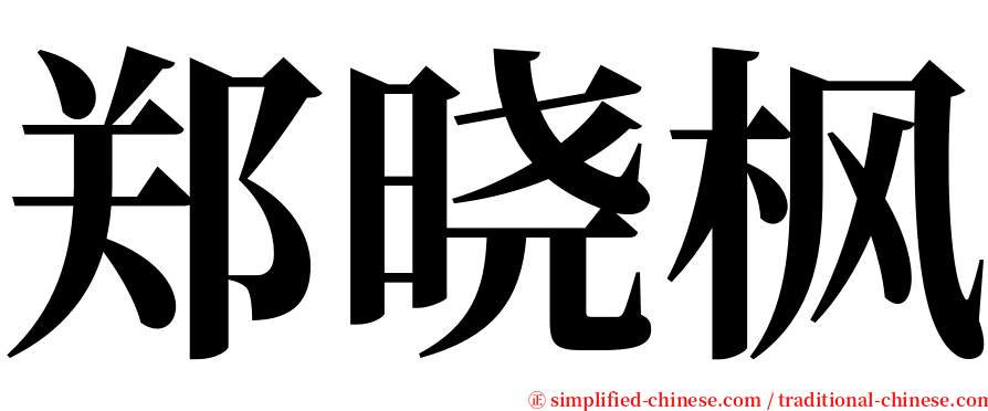 郑晓枫 serif font