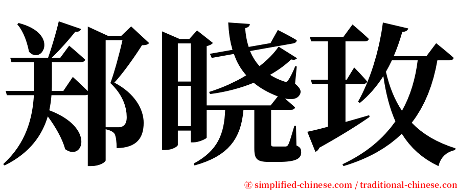 郑晓玫 serif font