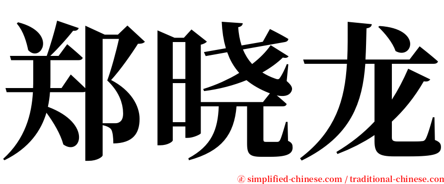 郑晓龙 serif font