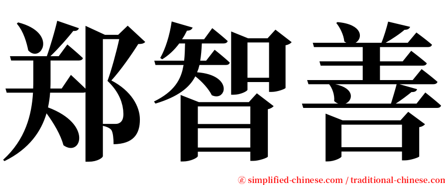 郑智善 serif font