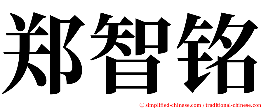 郑智铭 serif font