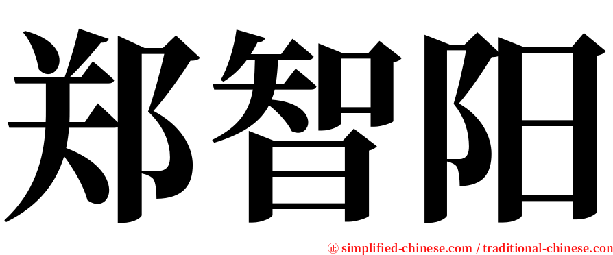 郑智阳 serif font